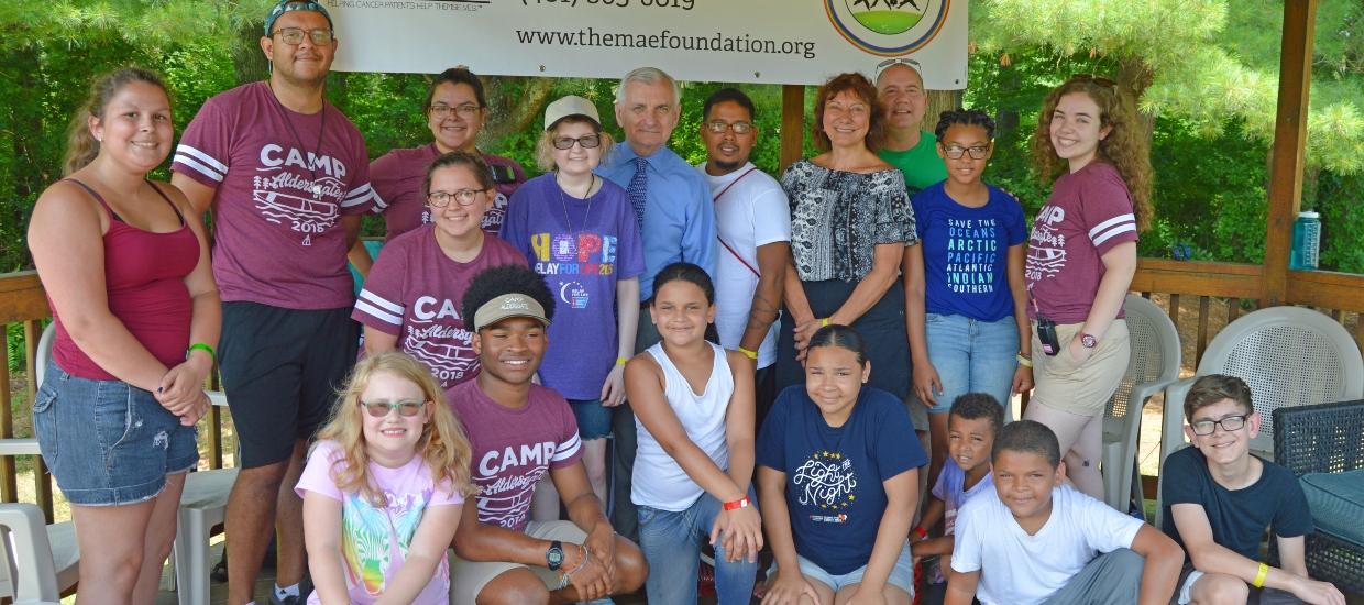Reed Visits Children with Cancer at North Scituate Summer Camp
